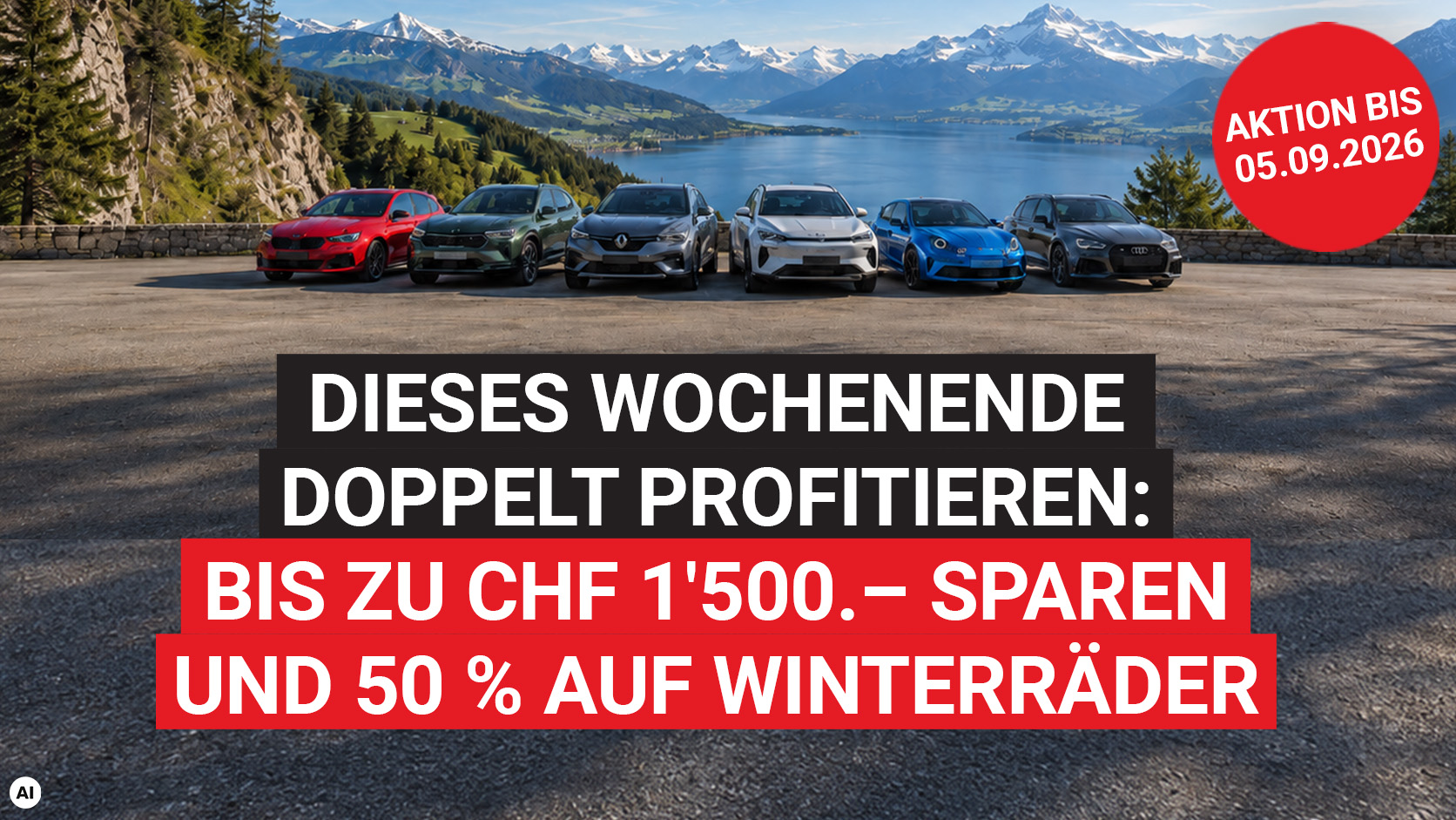 Nur bis 5.9.2026: Bis zu CHF 1'500.– sparen und 50 % auf Winterräder! - Auto Kunz AG mit den schweizweit tiefsten Preisen
